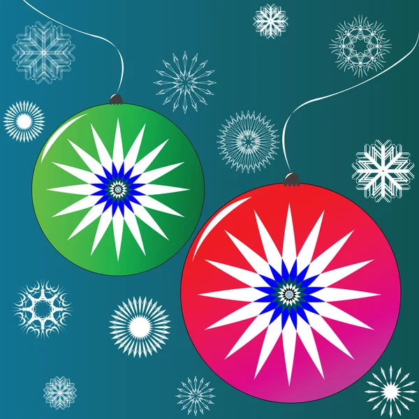 Globes de Noël rouge et vert — Image vectorielle