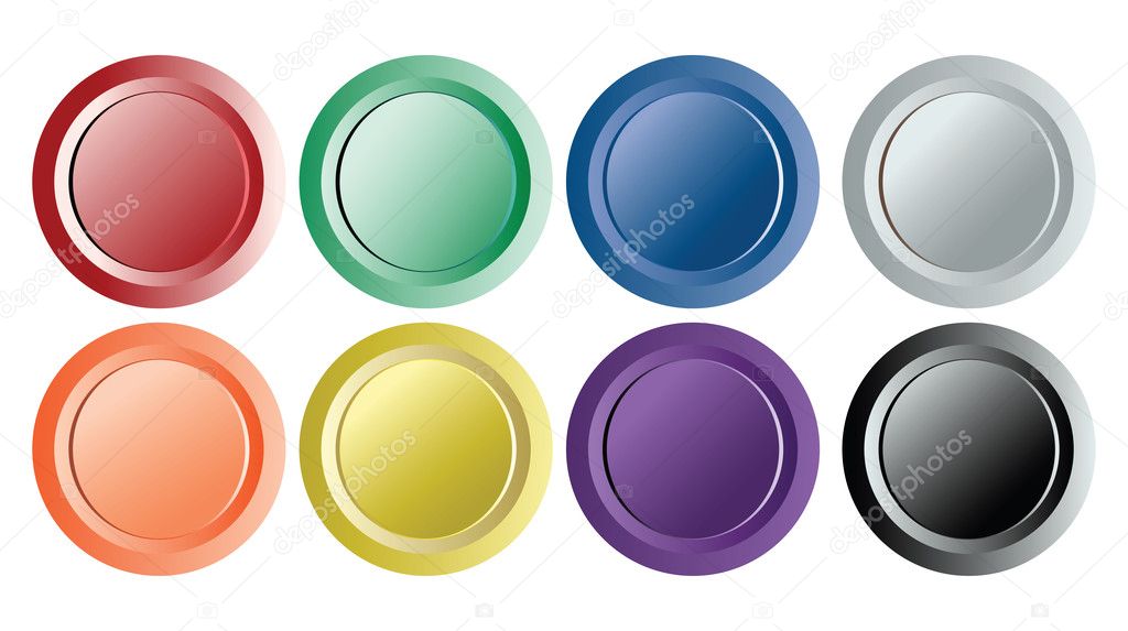 Set of eintage vintage buttons on white
