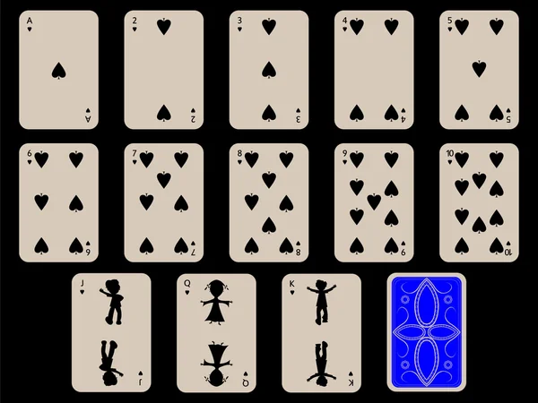 Děti hrací karty - piky — Stockový vektor