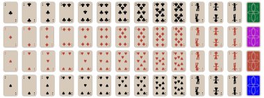 Complete set of kids playing cards clipart