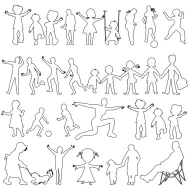 Peoples black sketch vector