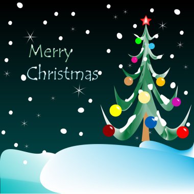 Merry christmas card (night vision) clipart