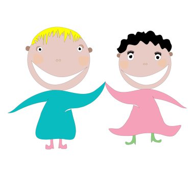 Little happy kids clipart