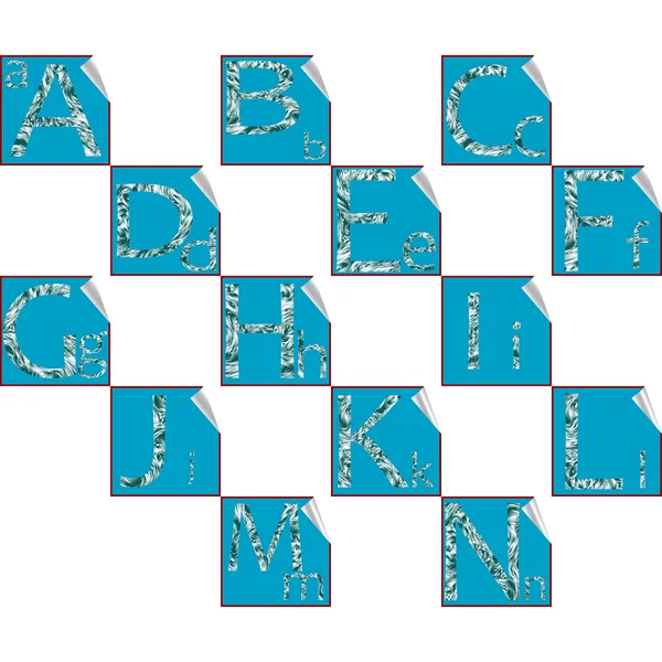 Alphabet autocollants A-N — Image vectorielle
