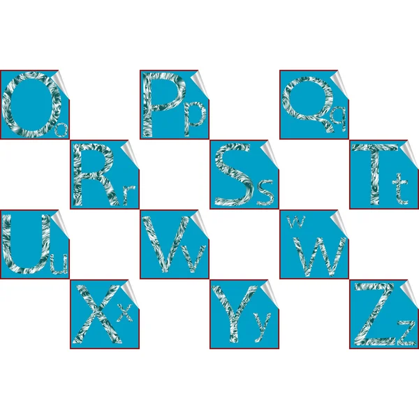 Alphabet Autocollants O-Z — Image vectorielle