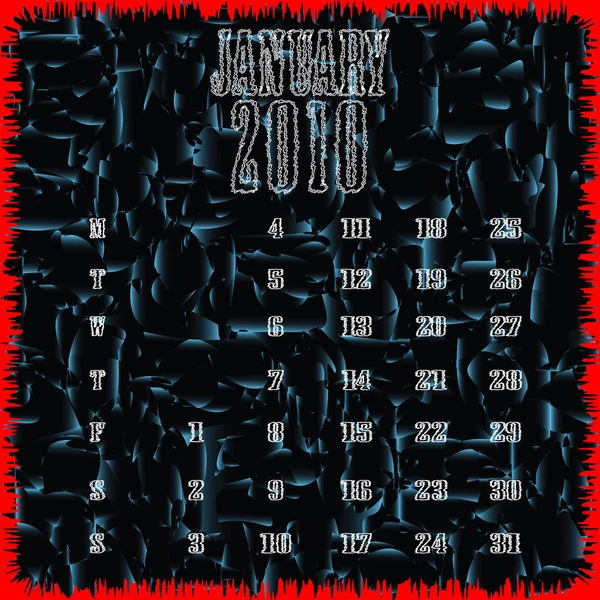 January 2010 abstract calendar — Stock Vector