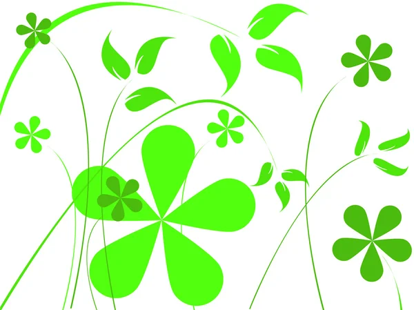 녹색 꽃 — 스톡 벡터