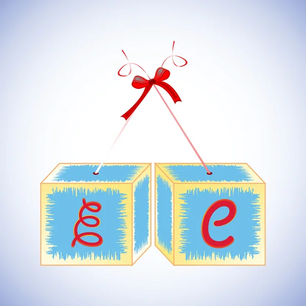 Alfabeto de cubos E — Archivo Imágenes Vectoriales