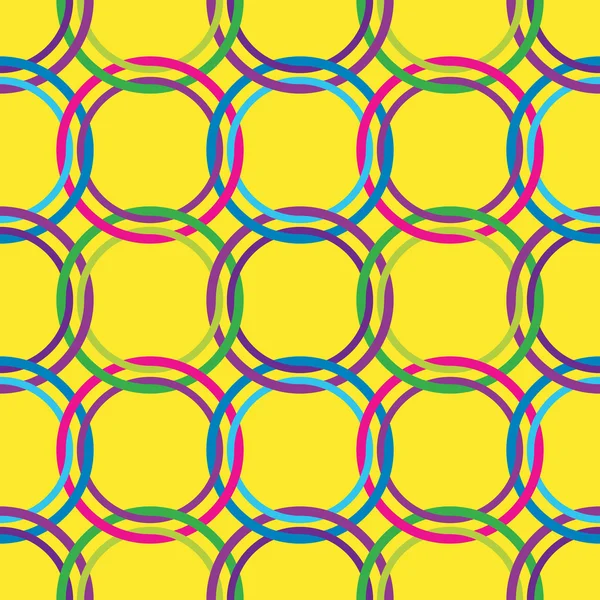 レトロな色で円のシームレスなパターン — ストックベクタ