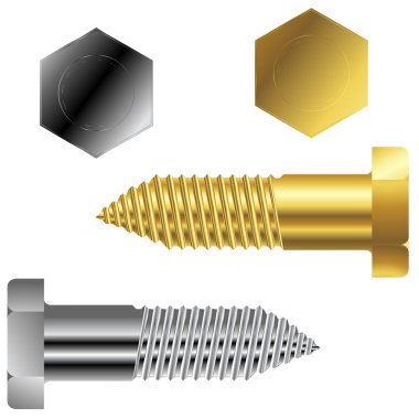 Gold and silver screws clipart