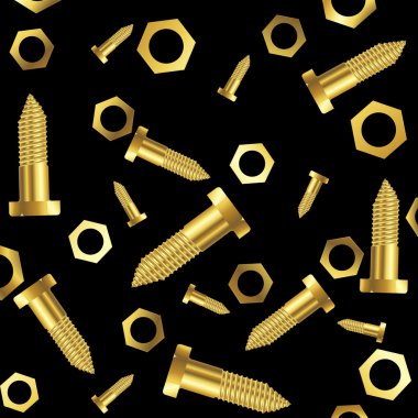 Screws and nuts over black background clipart