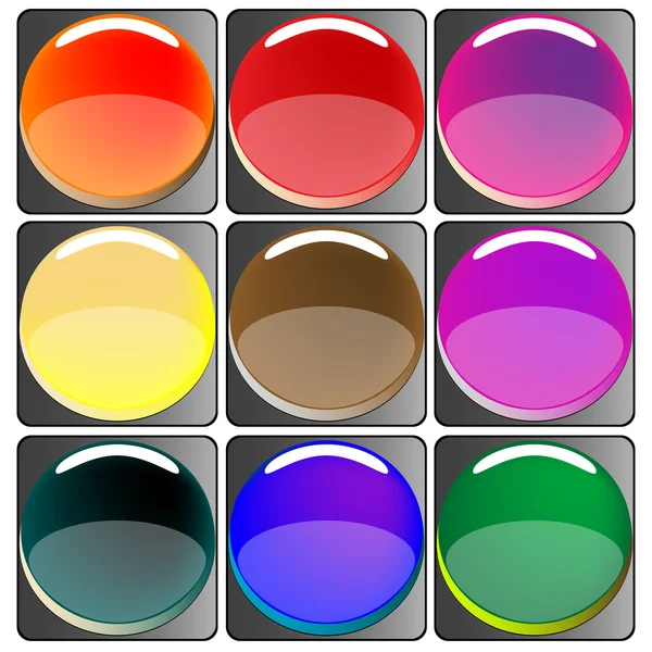 Γυαλιστερό χρώμα web κουμπιά συλλογή — Διανυσματικό Αρχείο