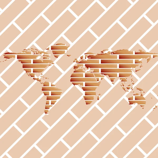 Carte du monde de Briques — Image vectorielle