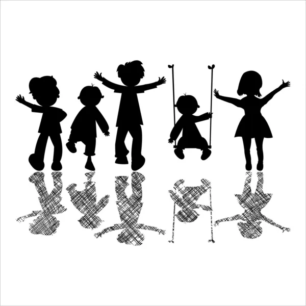 Petits enfants heureux avec des rayures — Image vectorielle