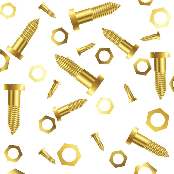 Screws and nuts over white background — Stock Vector