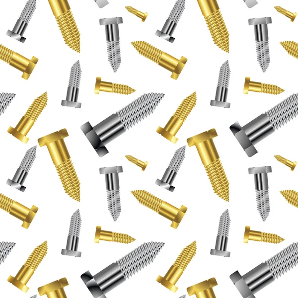 Seamless goldish silver screw pattern — Stock Vector
