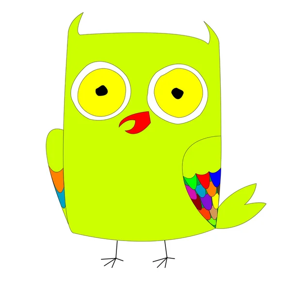 程式化的绿色猫头鹰 — 图库矢量图片