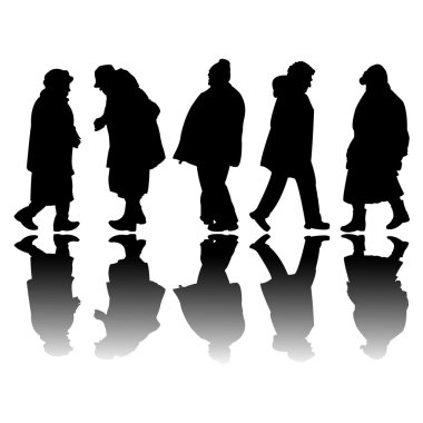 Old black silhouettes vector