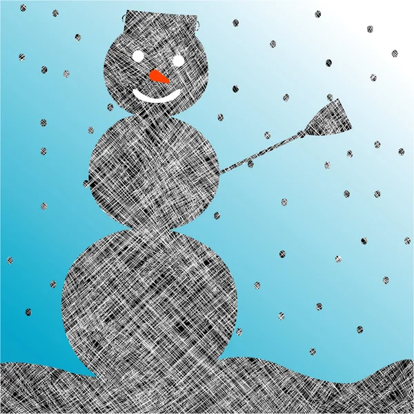 Striped snow man — Stock Vector
