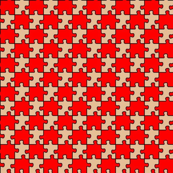 Bezešvé puzzle s červené a hnědé — Stockový vektor