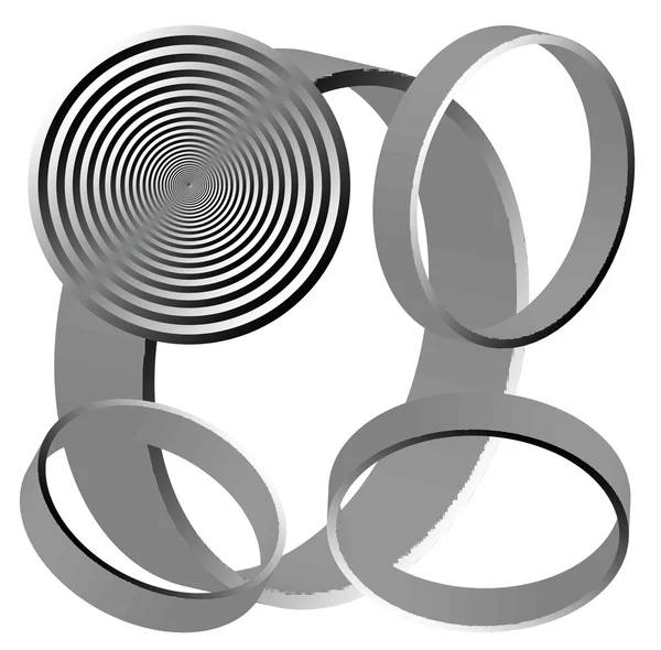 白で隔離される抽象円 — ストックベクタ
