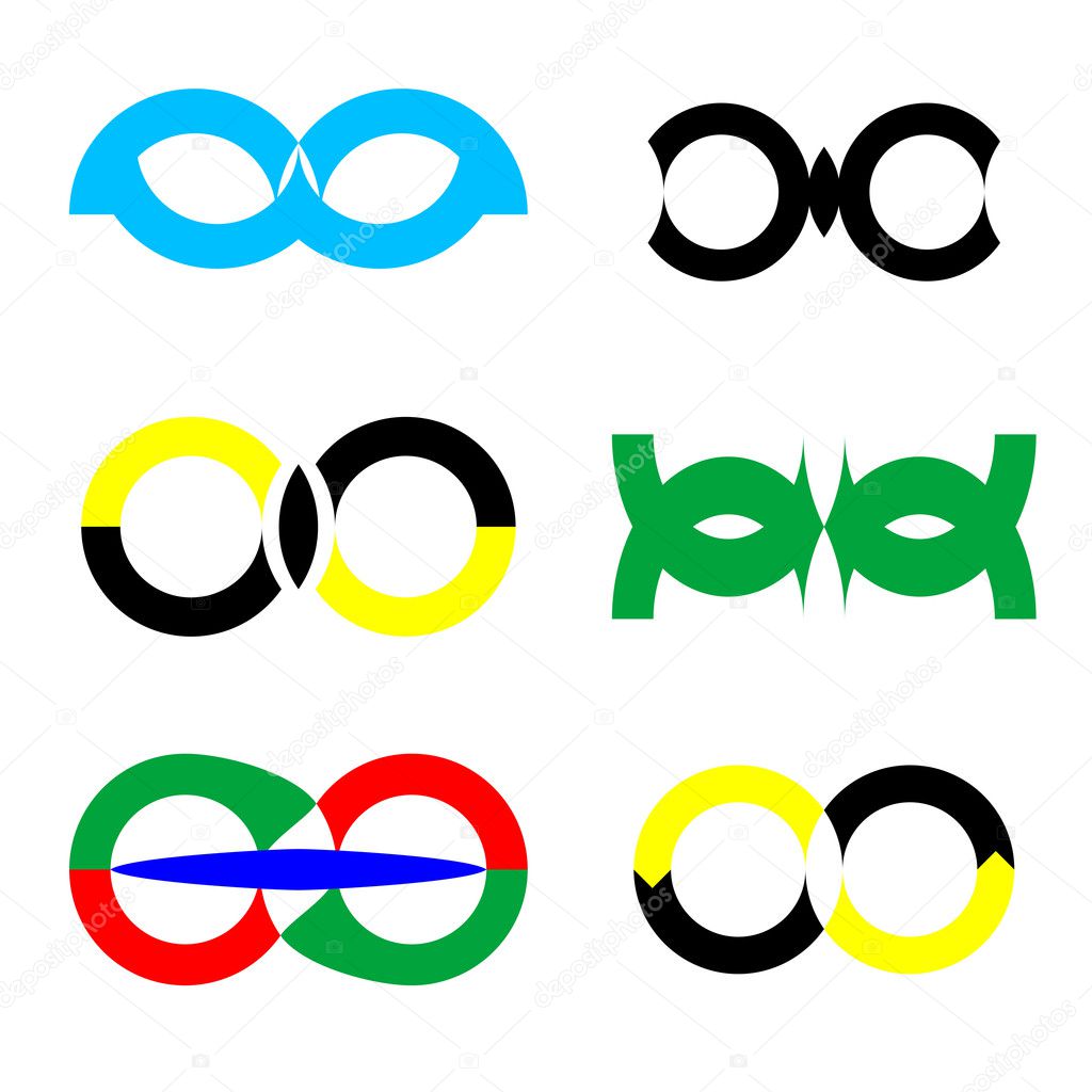 Logos isolated on white, vector art illustration