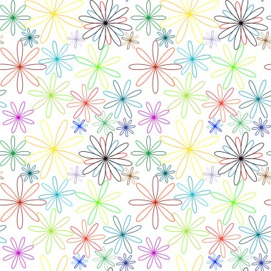 Colored flowers abstract extended clipart