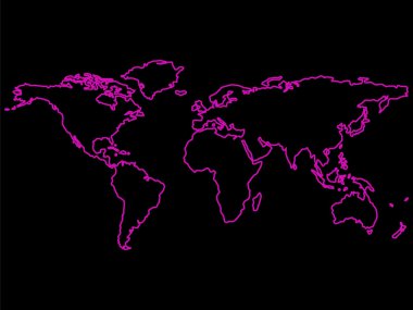üzerinde siyah mor dünya harita özetliyor