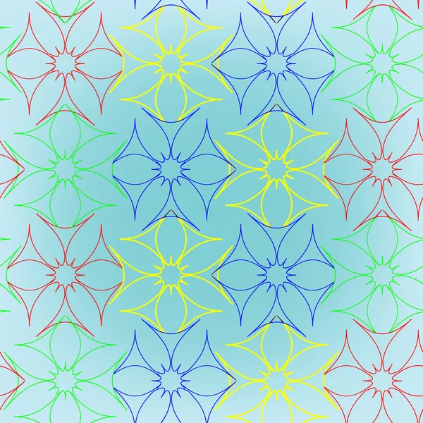 抽象的なシームレスな花のパターン — ストックベクタ
