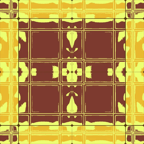 Grunge azulejos de cerámica amarillo marrón — Vector de stock