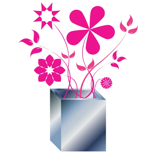 Pink flowers arrangement — Stock Vector