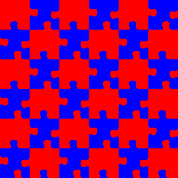 Puzzel rood en blauw — Stockvector