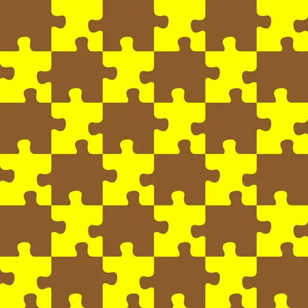 Puzzle hnědé a žluté — Stockový vektor