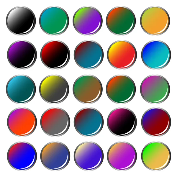 Okrągłe kolorowe web przyciski — Wektor stockowy