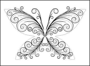 The abstract black butterfly clipart