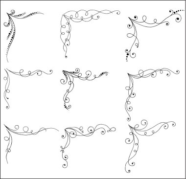 Vector set of bent page corners. clipart