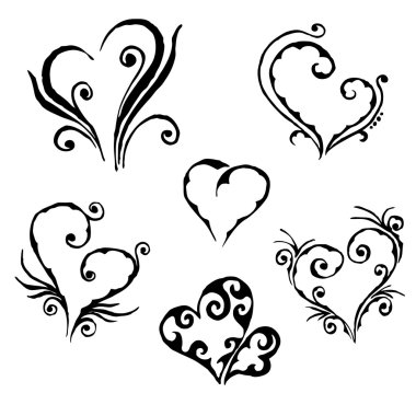 6 versions of abstract ornament in vinta clipart