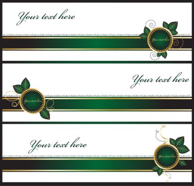 Golden-green banners clipart