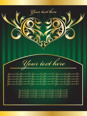 Green vector hearts clipart