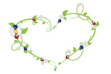 Flower hearts clipart