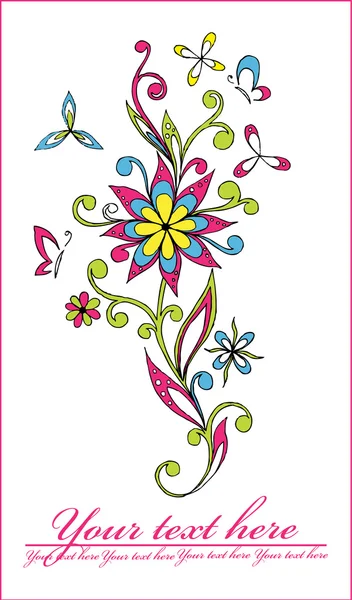 Floral σχέδιο, Ευχετήρια κάρτα — Διανυσματικό Αρχείο