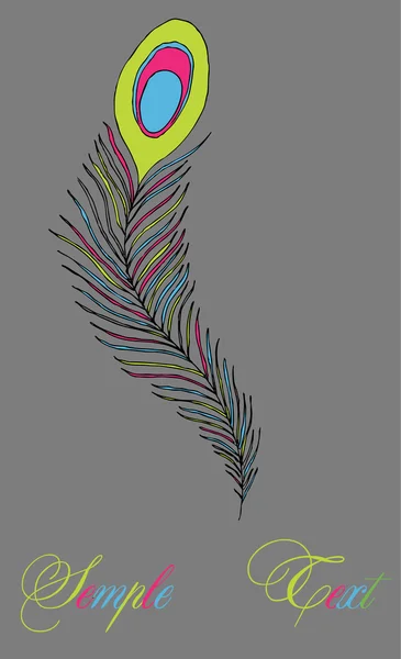 Pluma de pavo real multicolor — Vector de stock