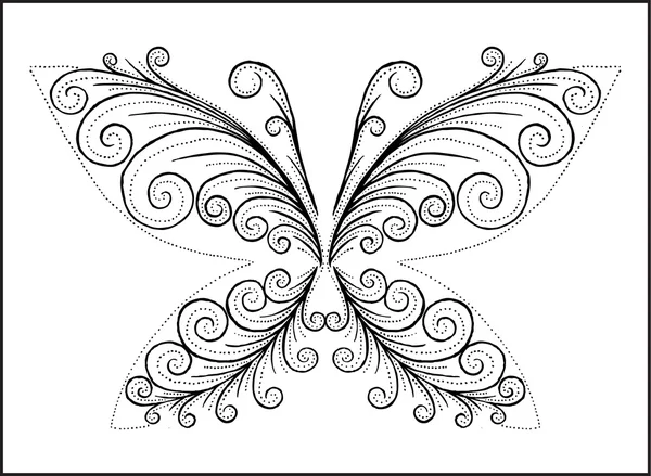 Abstraktní černý motýl — Stockový vektor
