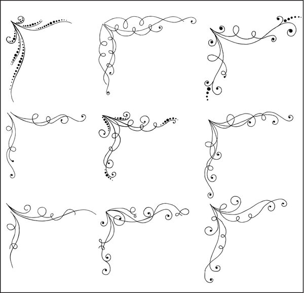 Vector set of bent page corners.
