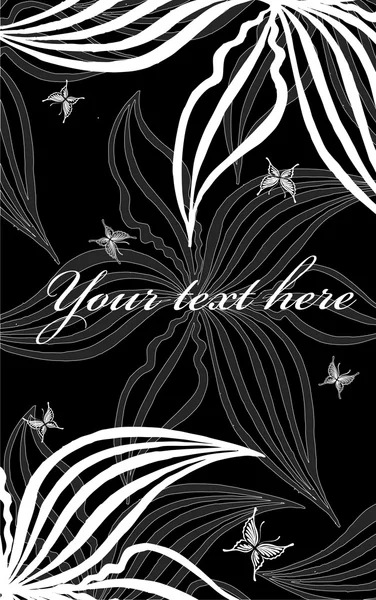 Illustration vintage floral noir — Image vectorielle
