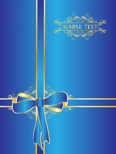 Dark blue bow for gifts — Stock Vector