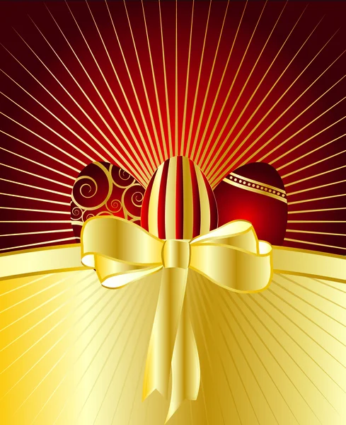 Carte de Pâques en or — Image vectorielle