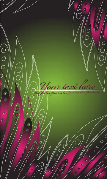Fond floral vert et rose — Image vectorielle