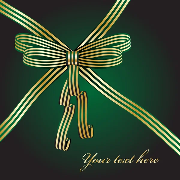 緑のお祝い弓 — ストックベクタ