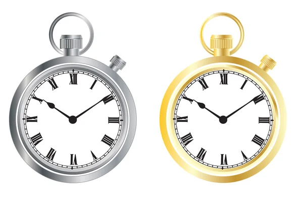 Set d'heures, or et argent — Image vectorielle